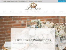 Tablet Screenshot of luxeeventproductions.com